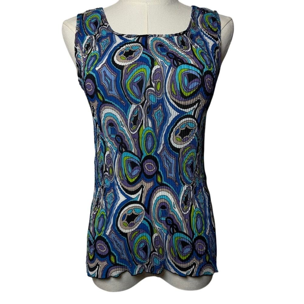Vintage Y2K Whimsy Colorful Accordion Women's Tank Size L